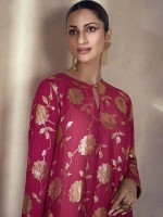 Deep Pink Real Georgette Sharara Suit